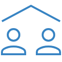 illustration icon of two people under the same roof